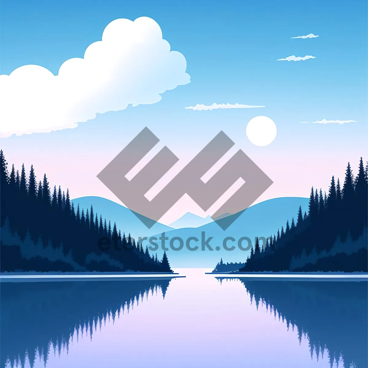 Picture of Serene Reflections: Snow-capped Mountains by the Lake
