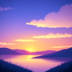 Vibrant Sunset Sky with Clouds