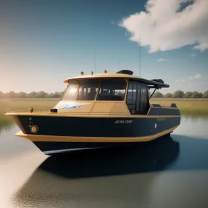 Speedboat cruising the ocean waves