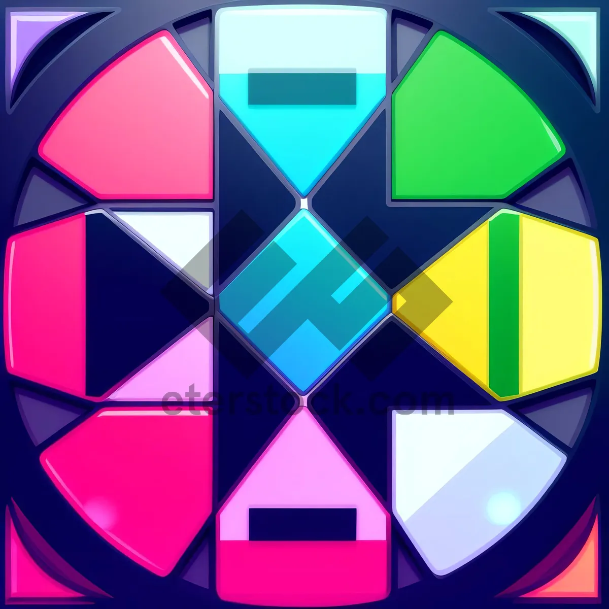 Picture of Colorful Geometric Artwork with Gradient Elements