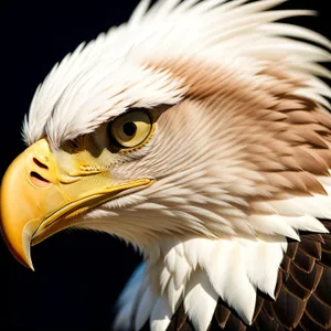 Bald Eagle Close-Up: Majestic Predator with Yellow Beak