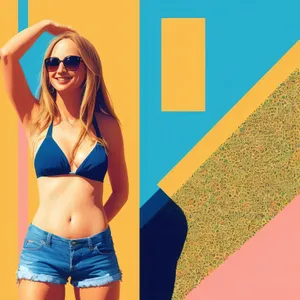 Seductive Beach Babe: Stunning Bikini Model Poses with Confidence