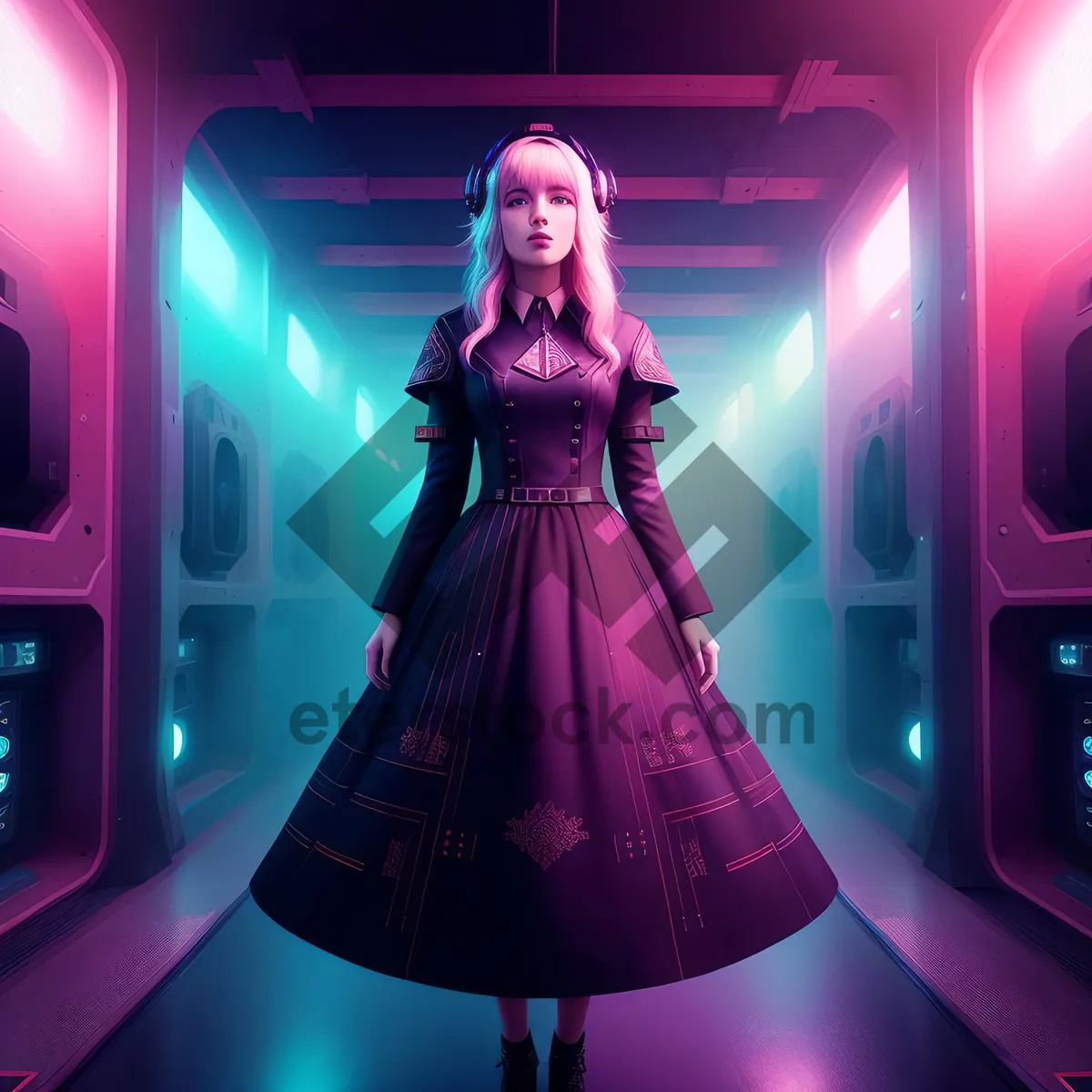 Picture of Dynamic Nighttime Crowd Cheering in Bright Stadium Lights