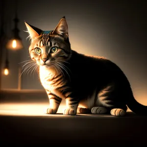 Adorable Fluffy Tabby Cat on Windowsill