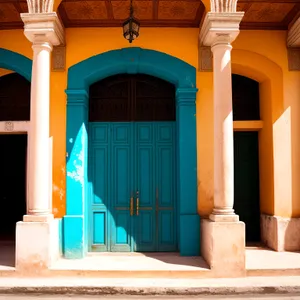 Timeless Stone Door: Ancient Architecture and Historical Charm