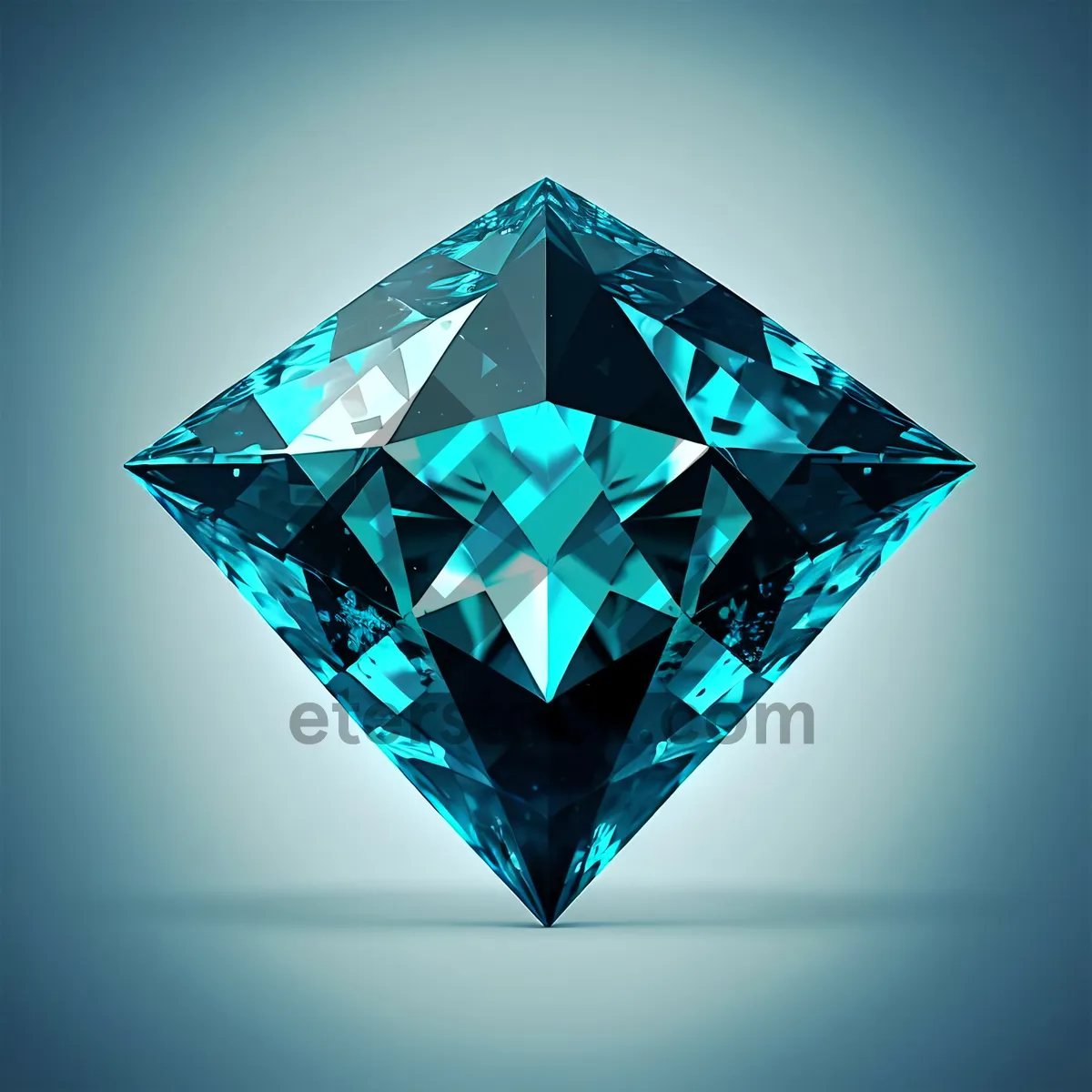 Picture of Shimmering 3D Gem Icon in Glass Design