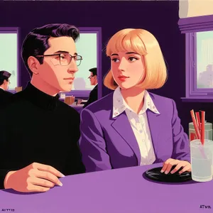 Smiling Businessman Working on Laptop in Office