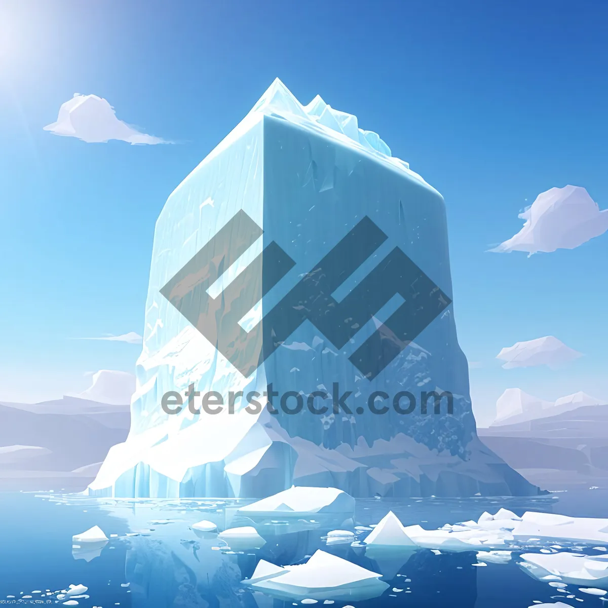 Picture of Majestic Global Snow-Capped Mountains Reflecting in Crystal Clear Ocean