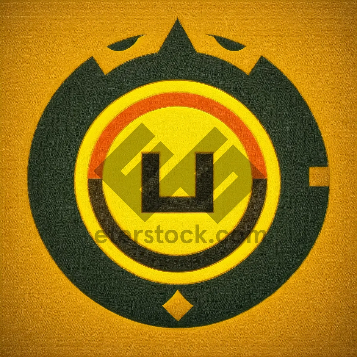 Picture of Yellow 3D Circle Button Icon Sign