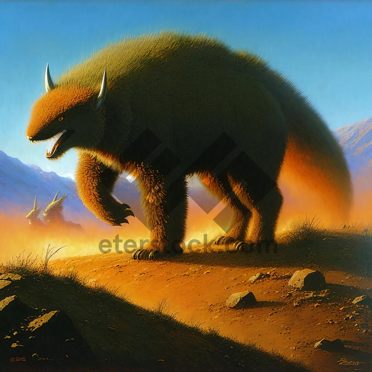 Picture of Wild Mammal: Armadillo-Bear in Triceratops Fur