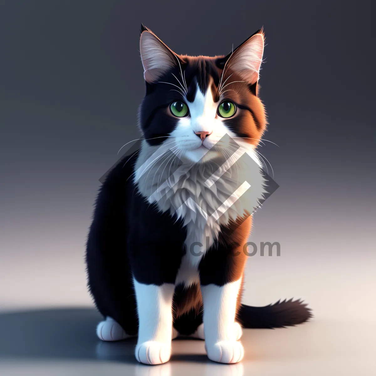 Picture of Curious Kitty with Striped Fur and Whiskers
