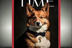 Adorable brown Cardigan Corgi puppy portrait.