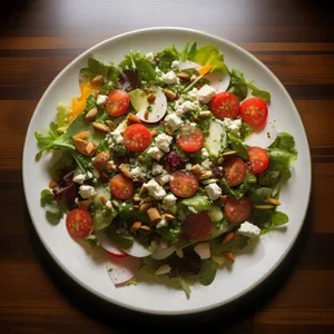 Fresh and Healthy Lunch Plate with Vegetables and Meat