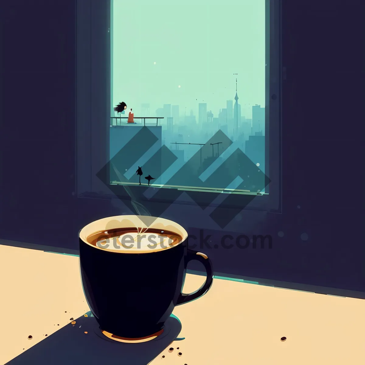 Picture of Morning Brew: Hot Coffee on Restaurant Table