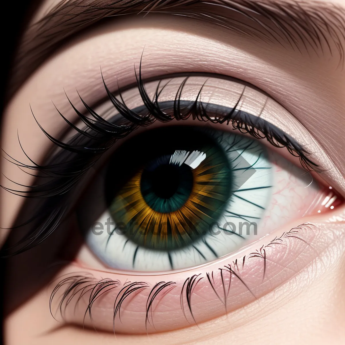 Picture of Vibrant Eyebrow Gaze - Closeup Vision of Human Eye