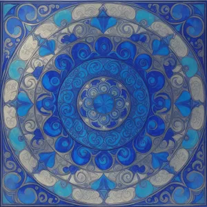Colorful Geometric Arabesque Mosaic Tile Design