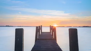 Tropical Sunset Paradise on Wooden Pier