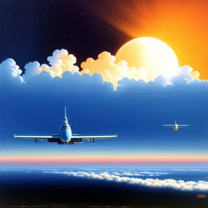 Sunset Over the Horizon: Celestial Beauty Illuminating Sky