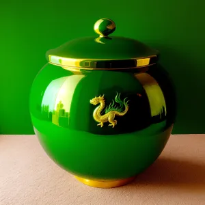 Golden Herbal Tea Cup - Healthy Refreshment in Traditional Vessel