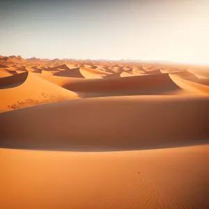 Vibrant Moroccan Sand Dunes Under Sunlit Sky