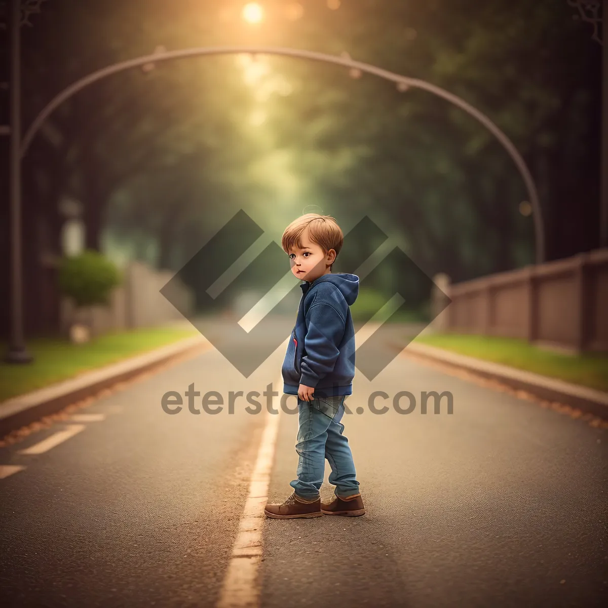 Picture of Skateboarder riding on an urban road