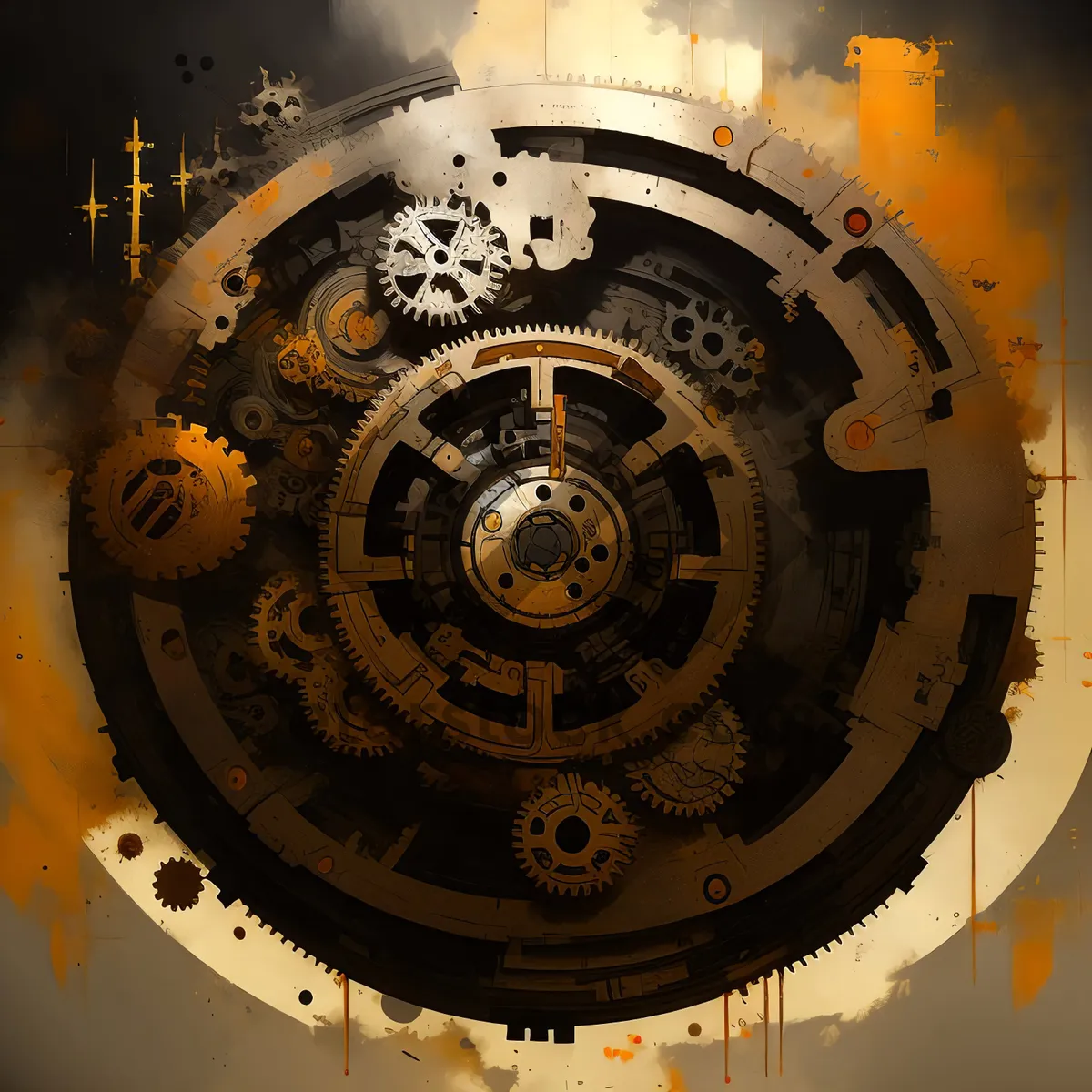 Picture of Metal Gear Clock Technology Circle Design