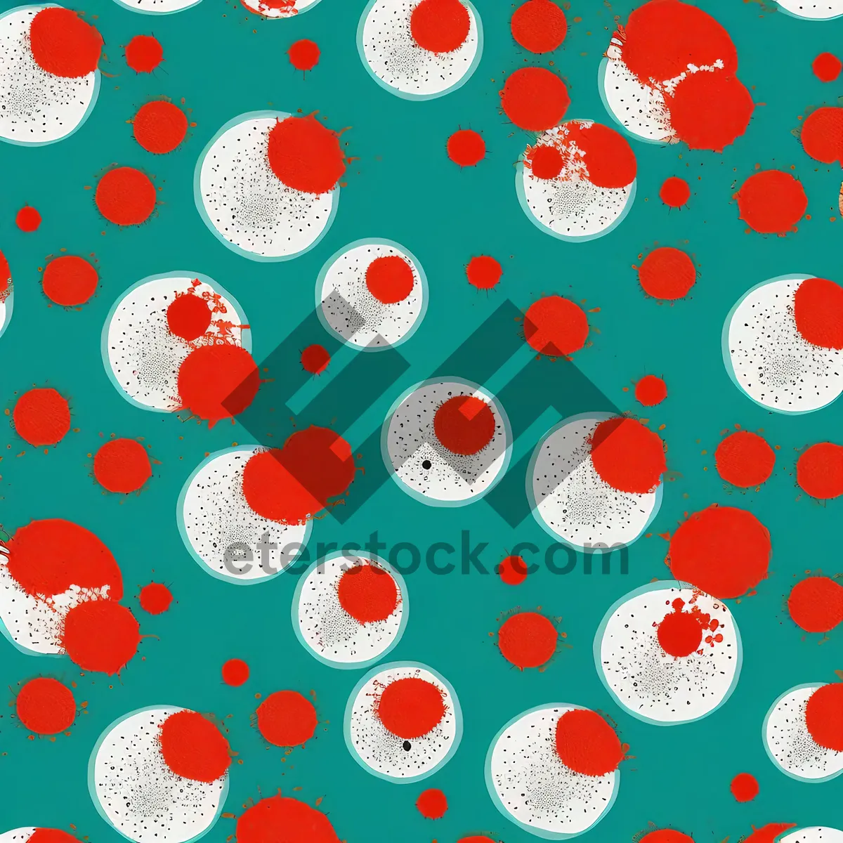 Picture of Polka Dot Floral Circle Pattern Tile Design