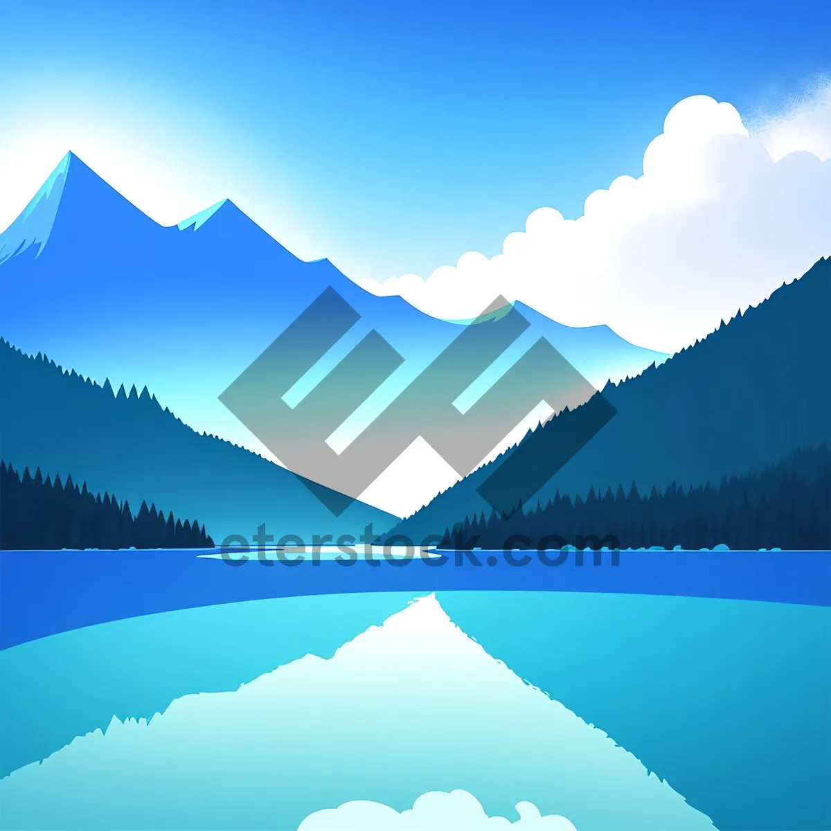 Picture of Snowy Mountain Peaks Under Clear Blue Sky