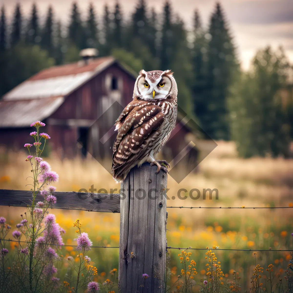 Picture of Skyview Birdhouse Fence with Tree