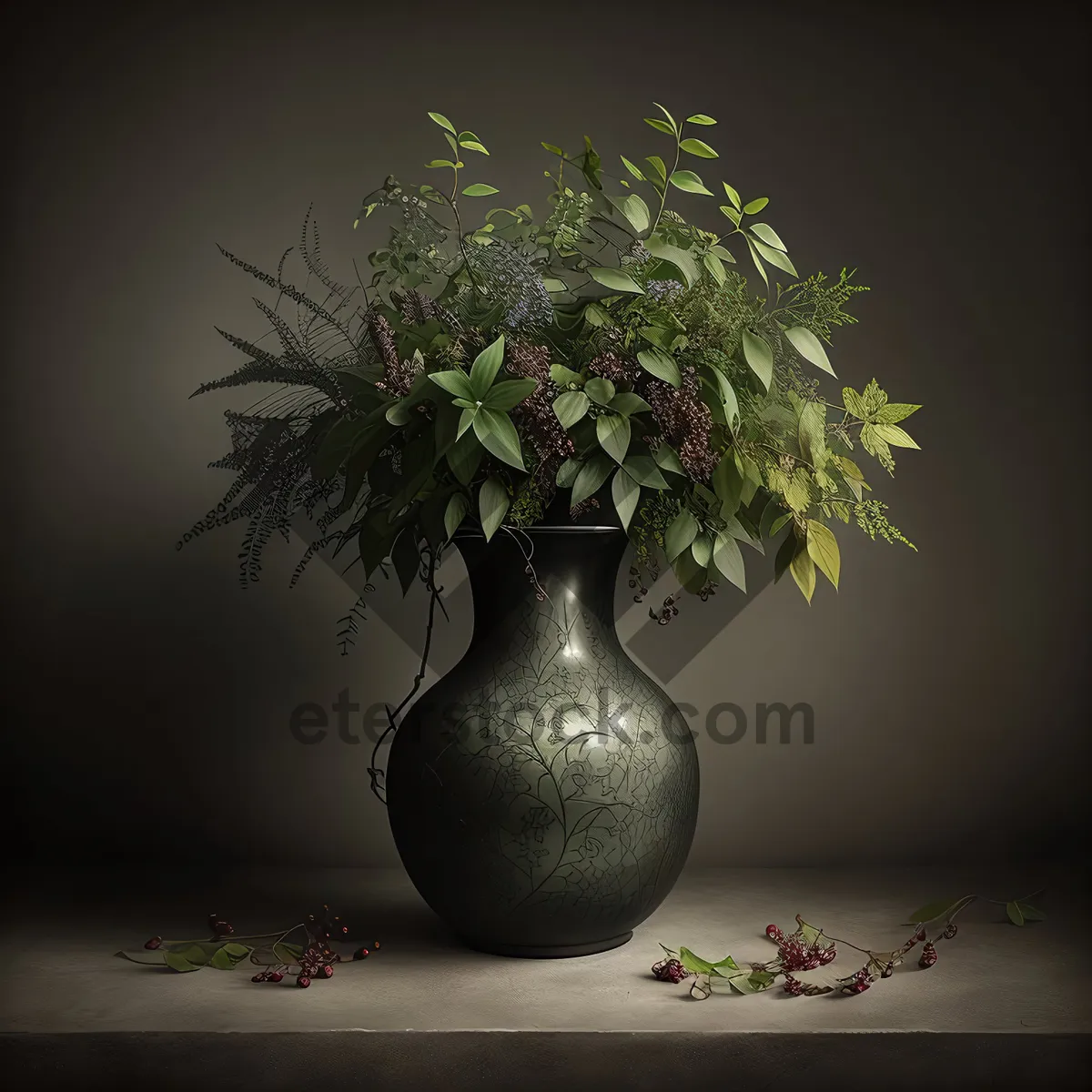 Picture of Festive Tree Vase - Winter Holiday Decoration