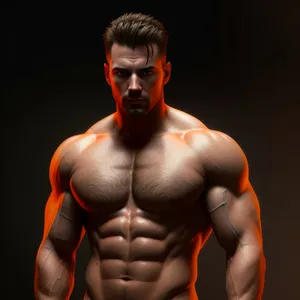 Muscular Black Male Bodybuilder Posing Sexy