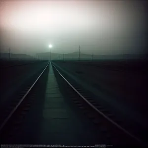 Nighttime Expressway Skyline on Suspension Bridge