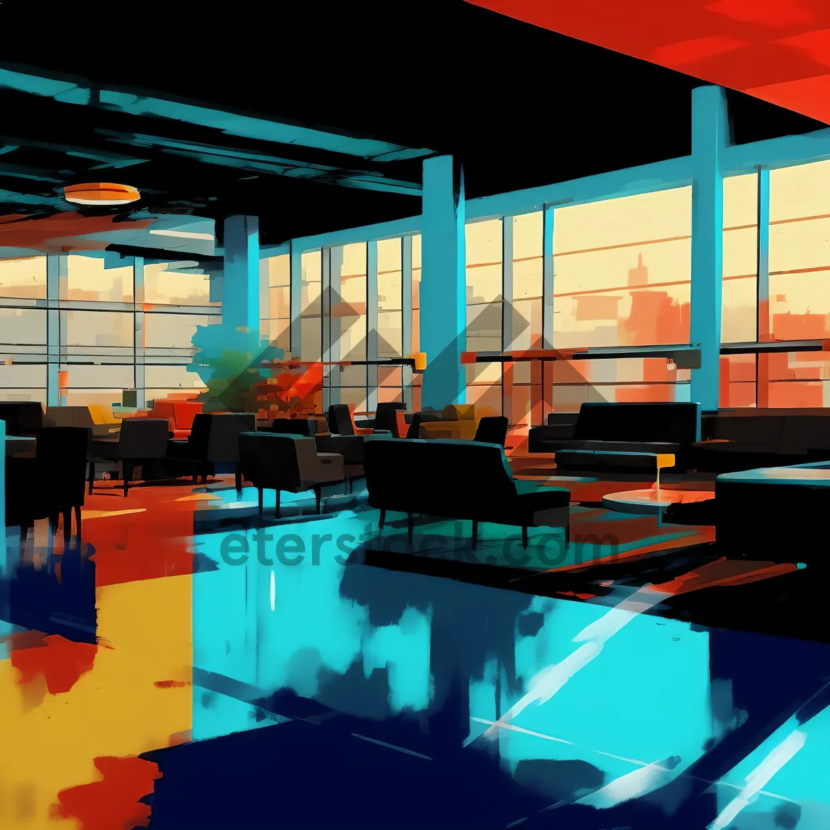 Picture of Modern Furniture Center in Contemporary Classroom