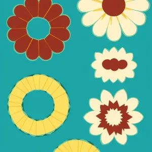 Summer Blooms: Retro Floral Tile Pattern