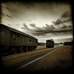 Vintage Train on Abandoned Railway Track