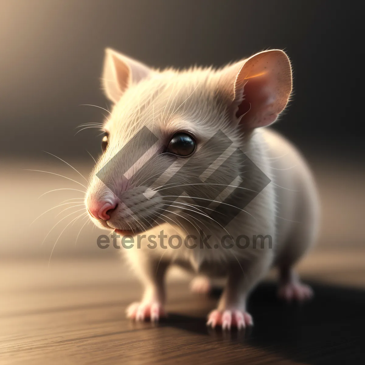 Picture of Cute Furry Mouse with Fluffy Tail