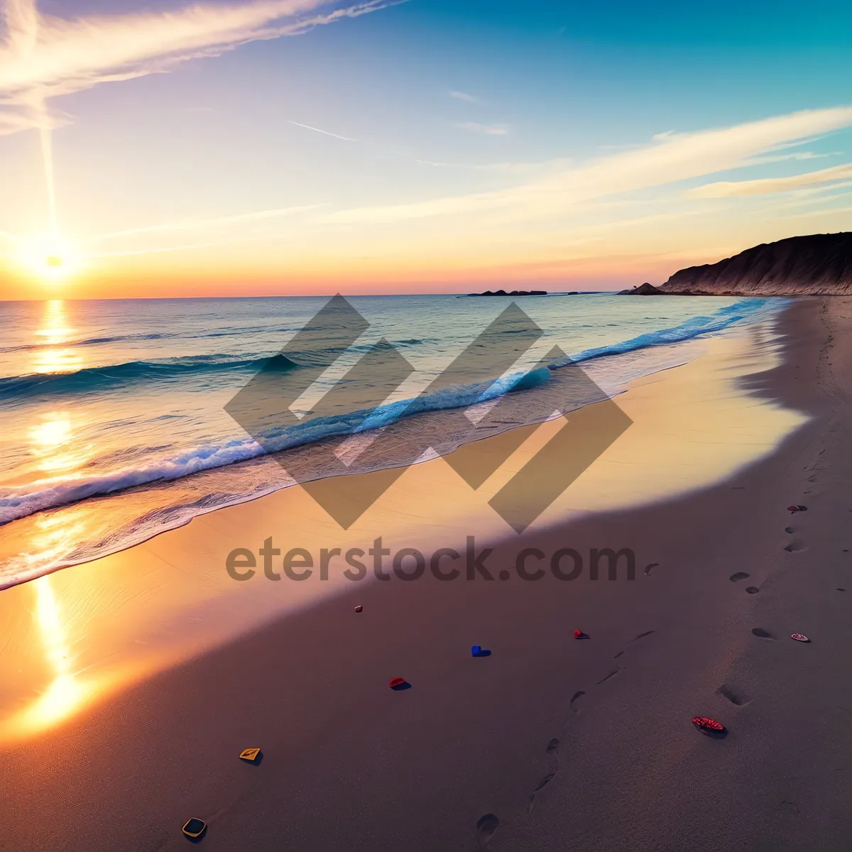 Picture of Sunset Paradise: Vibrant Coastal Beachscape