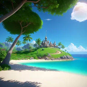 Tranquil Tropical Paradise Beachscape with Turquoise Water