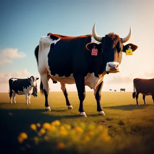 Rural Livestock on a Grassy Meadow