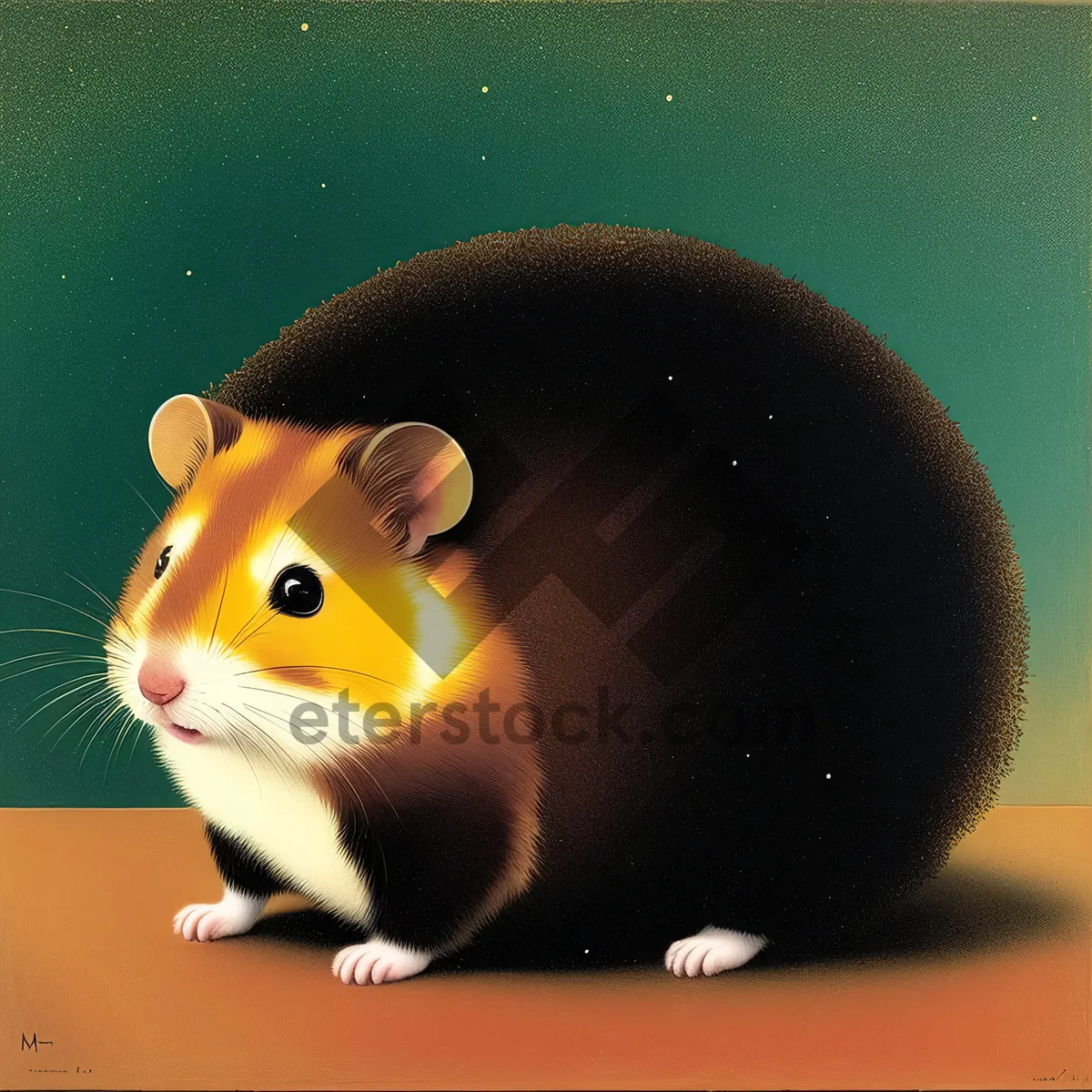 Picture of Cute Domestic Mouse with Fluffy Fur and Whiskers