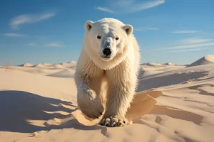 Cute Arctic White Bear in Studio Portraitpose