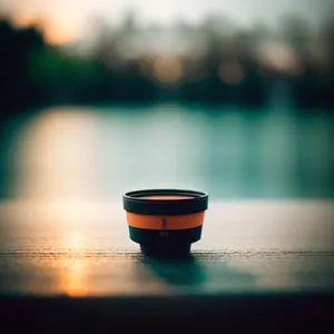 Japanese Spa Cup with Reflective Stone Container