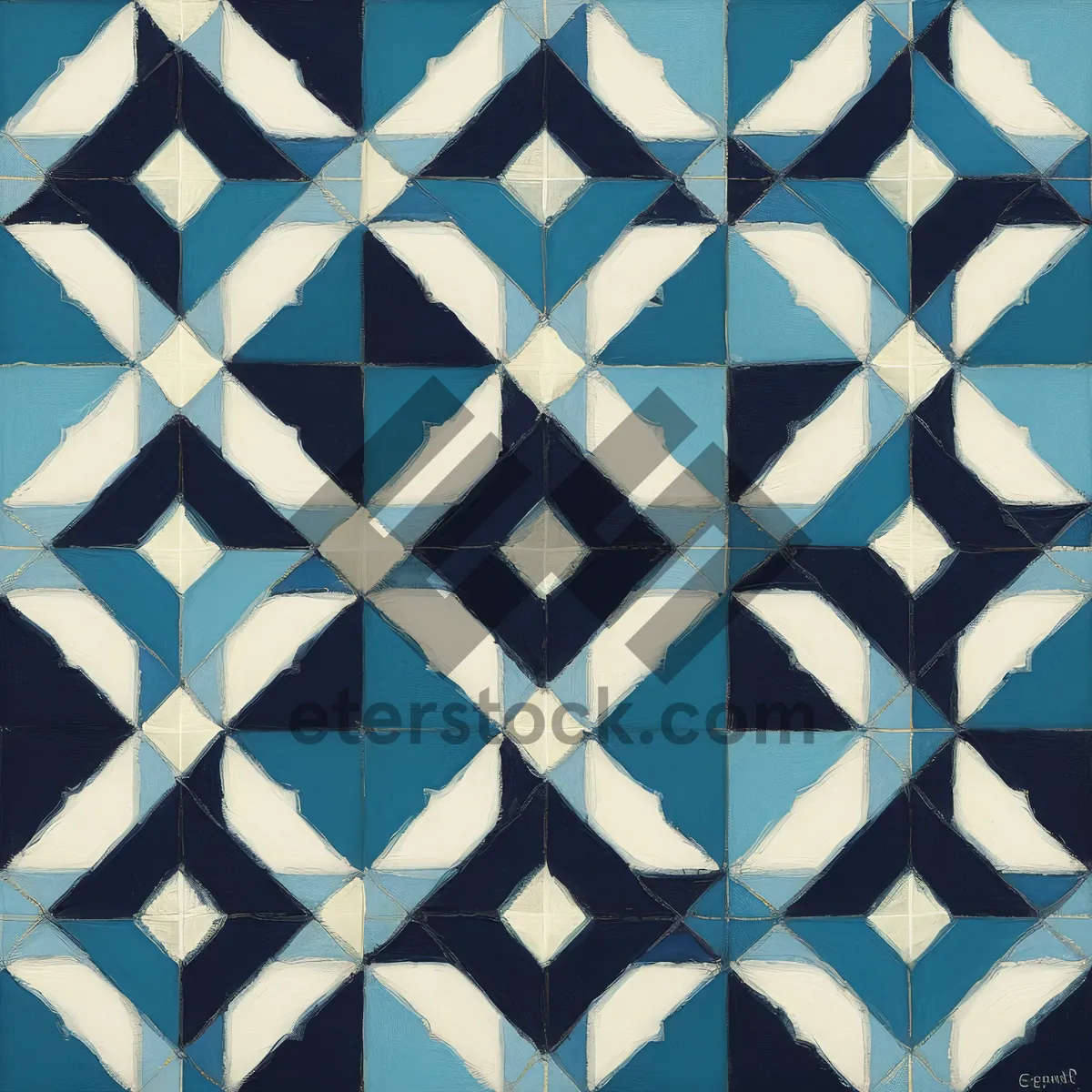 Picture of Geometric Retro Mosaic Pattern Design for Wallpaper