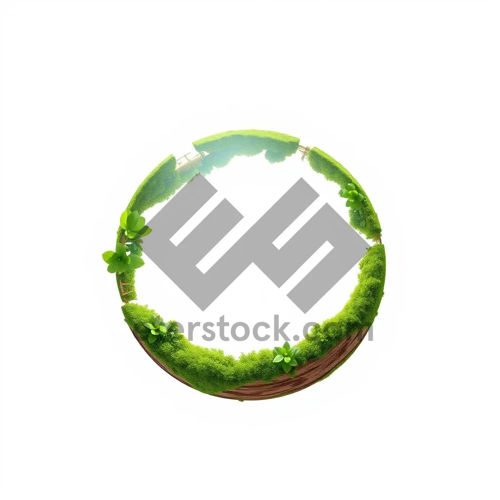 Picture of Floral Icon Set with Tree and Leaves