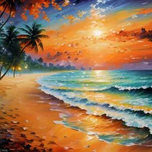 Tranquil Sunset on Tropical Beach