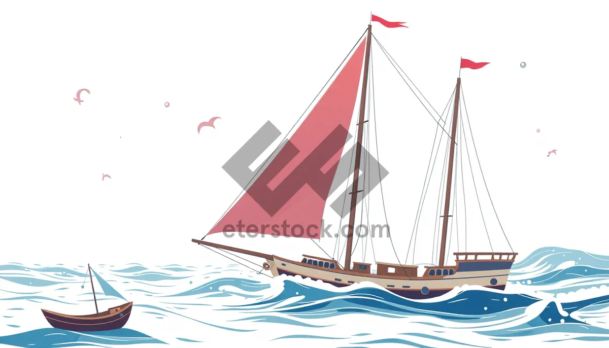 Picture of Sailboat in the summer ocean breeze