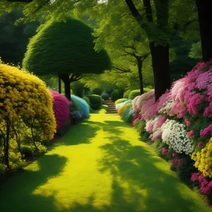 Summer garden hydrangea flowers in park