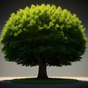 Linden tree in scenic countryside park