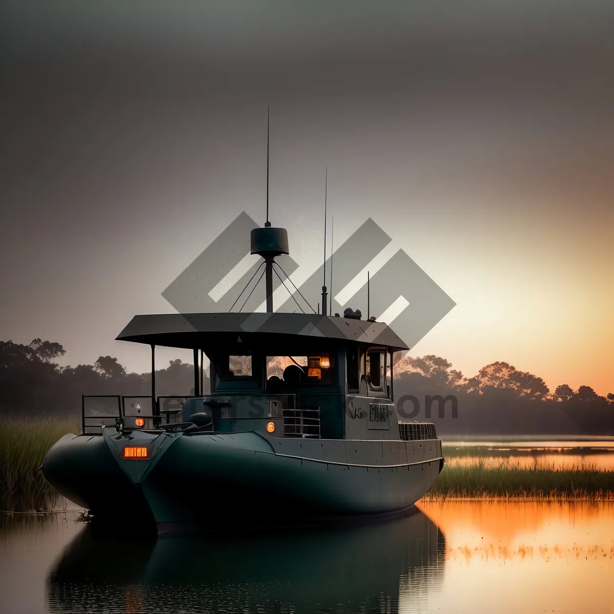 Picture of Crafty ship sailing through tranquil waters.