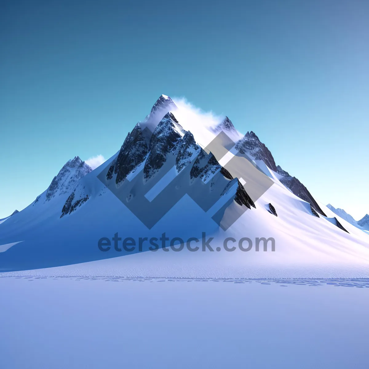 Picture of Majestic Winter Wonderland: Glacier Peak in Snowy Mountain Landscape